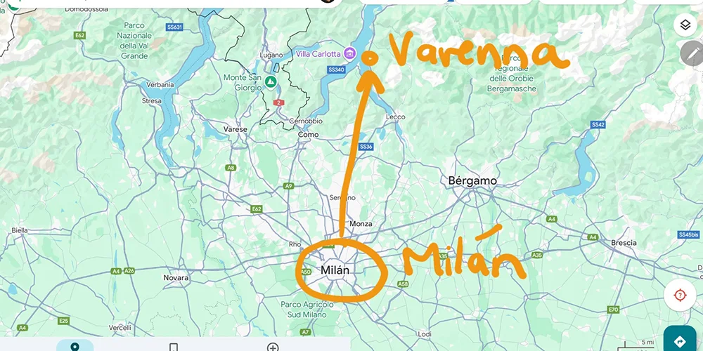 como llegar al lago de como desde milan